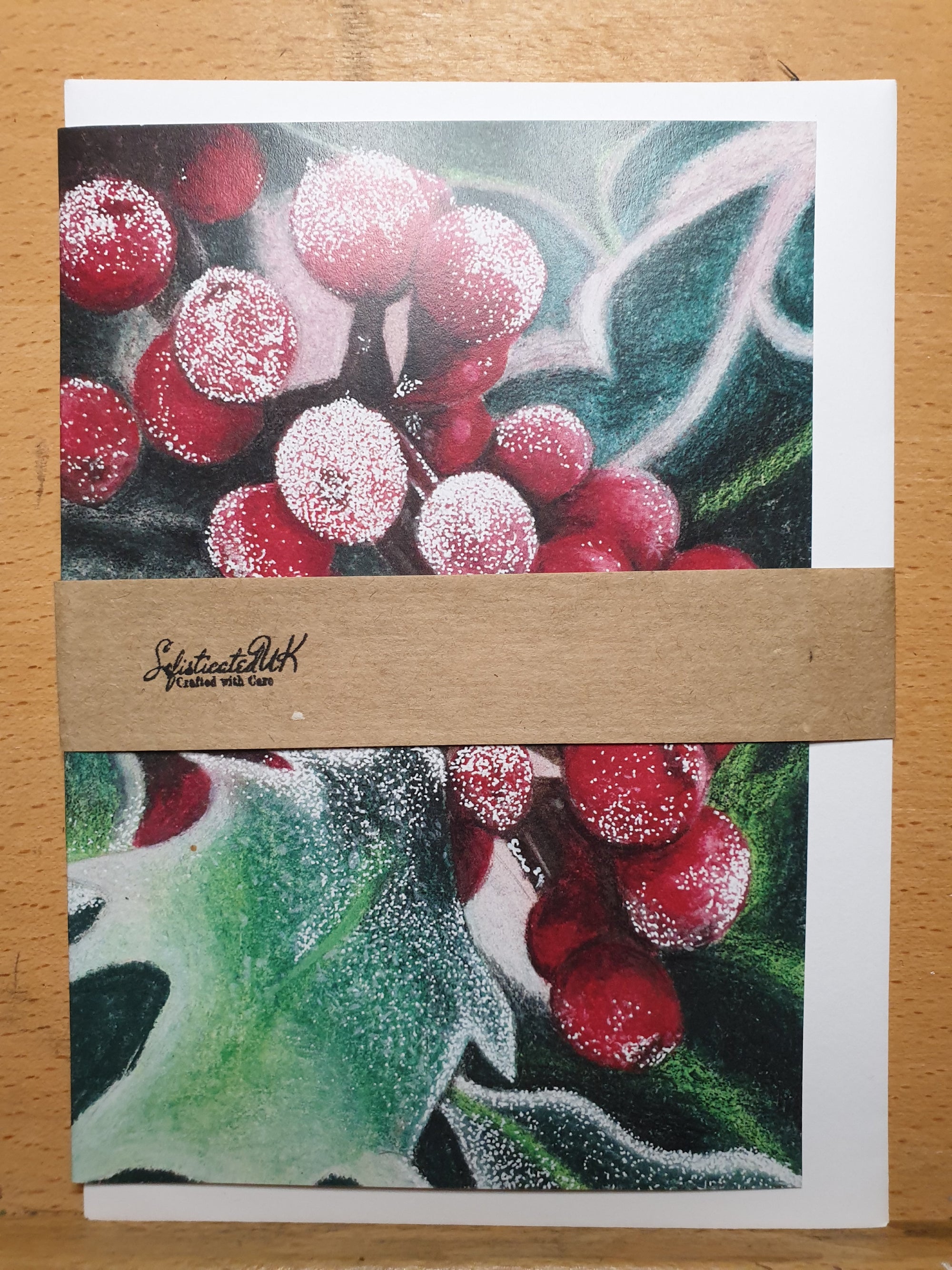 Frosty Holly Greetings Card