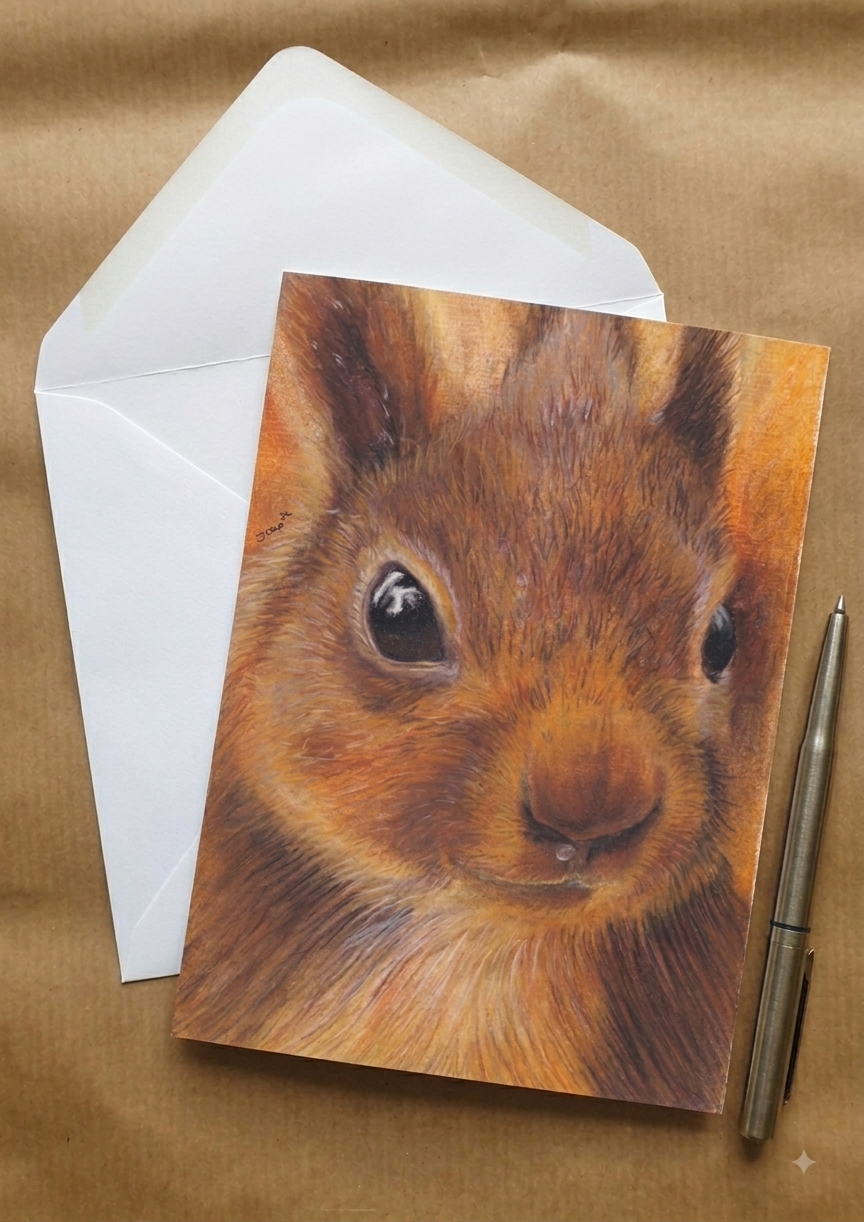 Curious Squirrel in Chalk Pastel