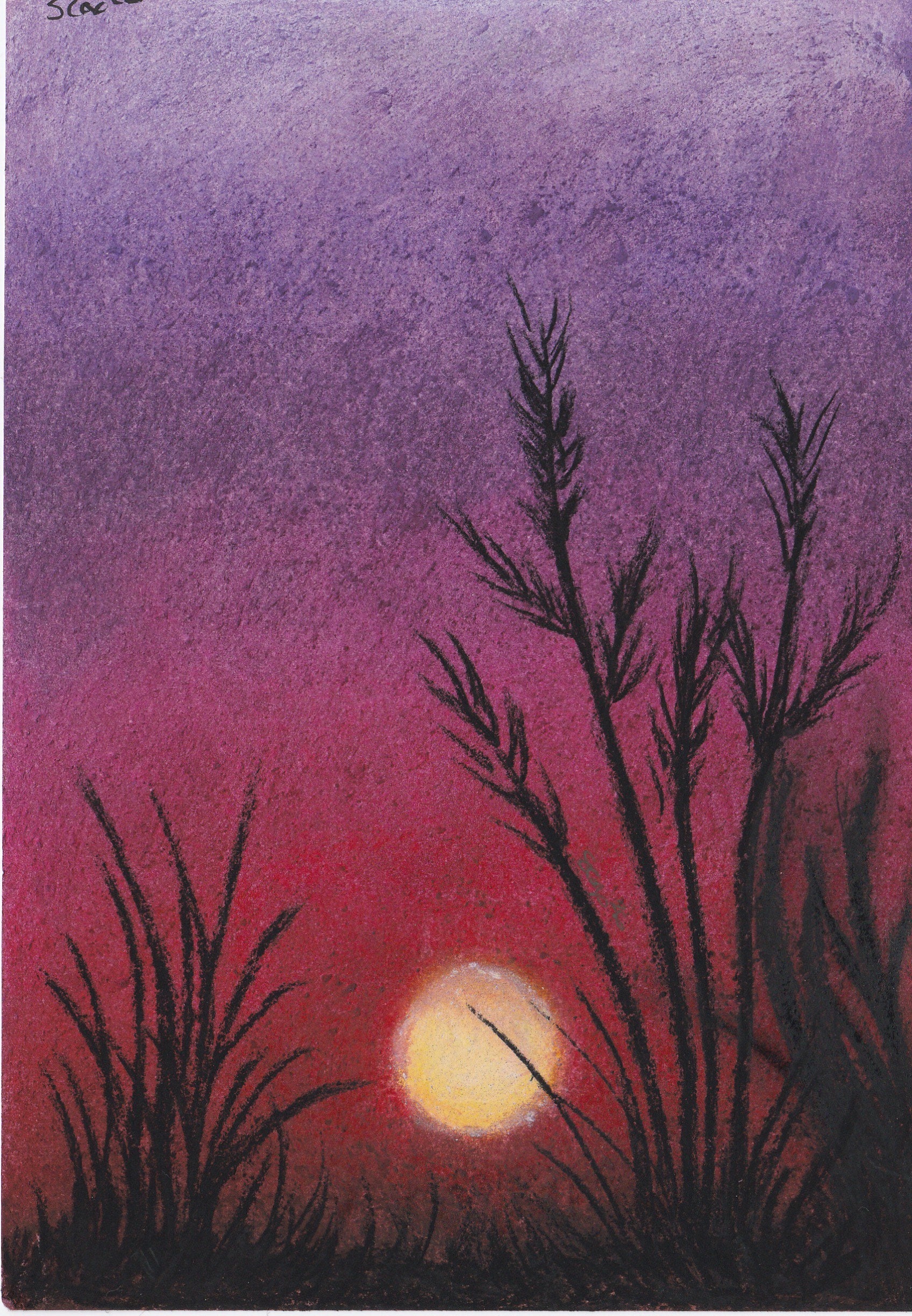 Sunset in chalk pastels