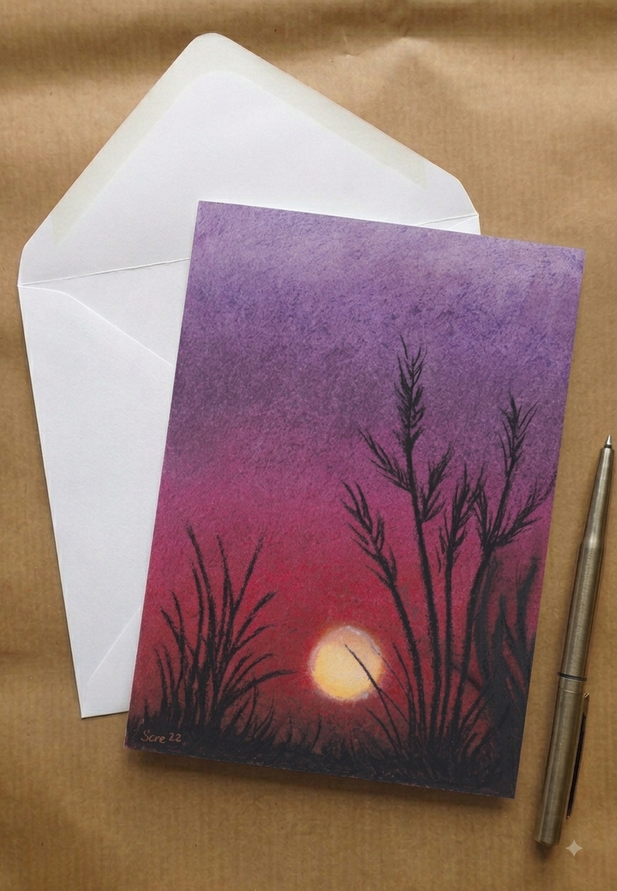 Sunset in chalk pastels