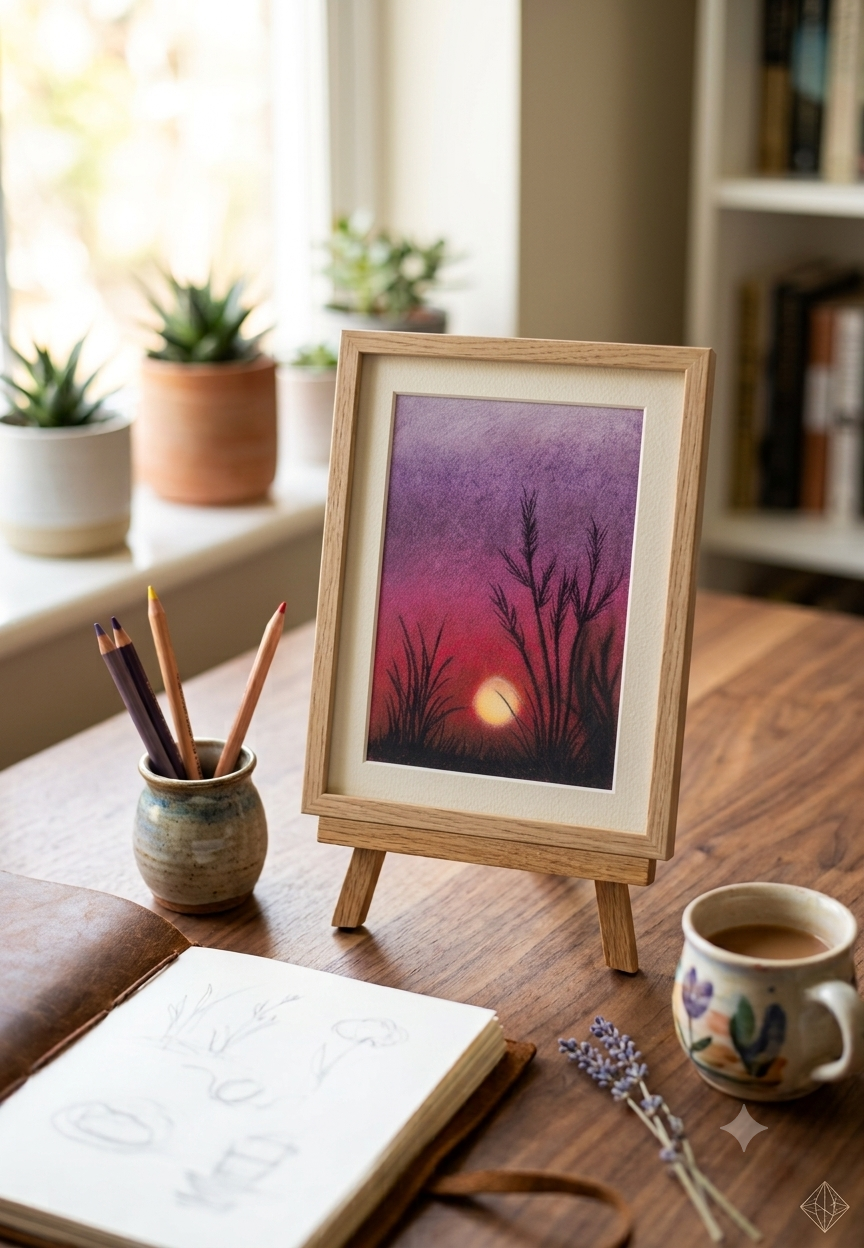 Sunset in chalk pastels