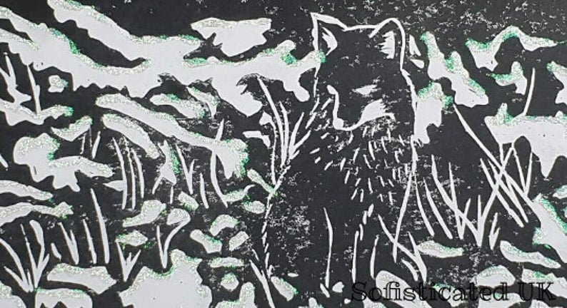 Hand Cut Lino Printed